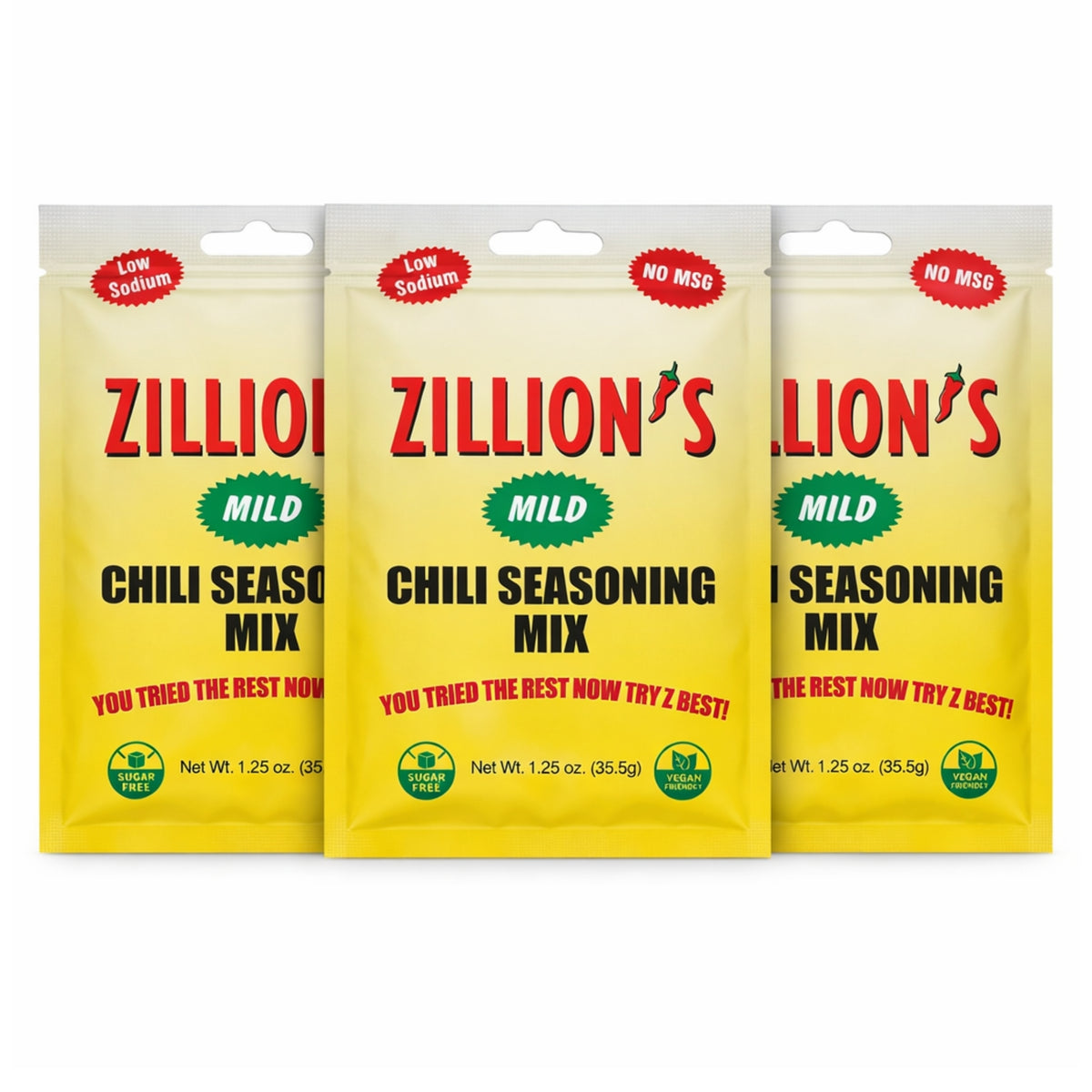 Zillion's Chili Seasoning 1.25oz 3 pack